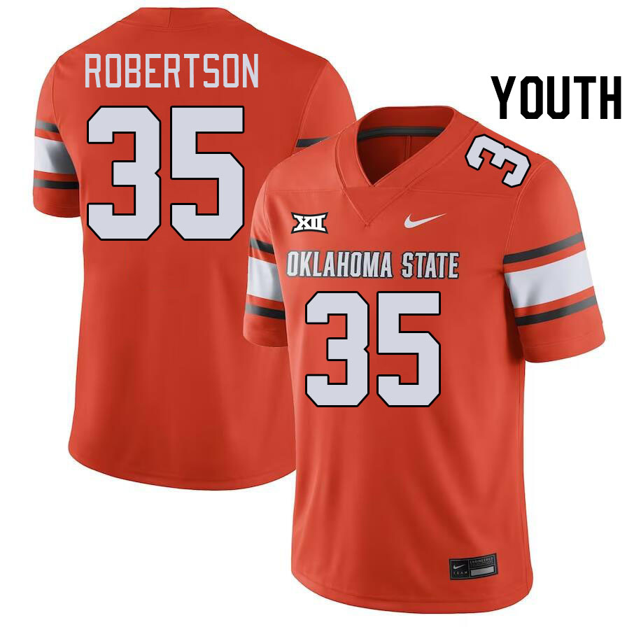 Youth #35 Baxter Robertson Oklahoma State Cowboys College Football Jerseys Stitched-Orange